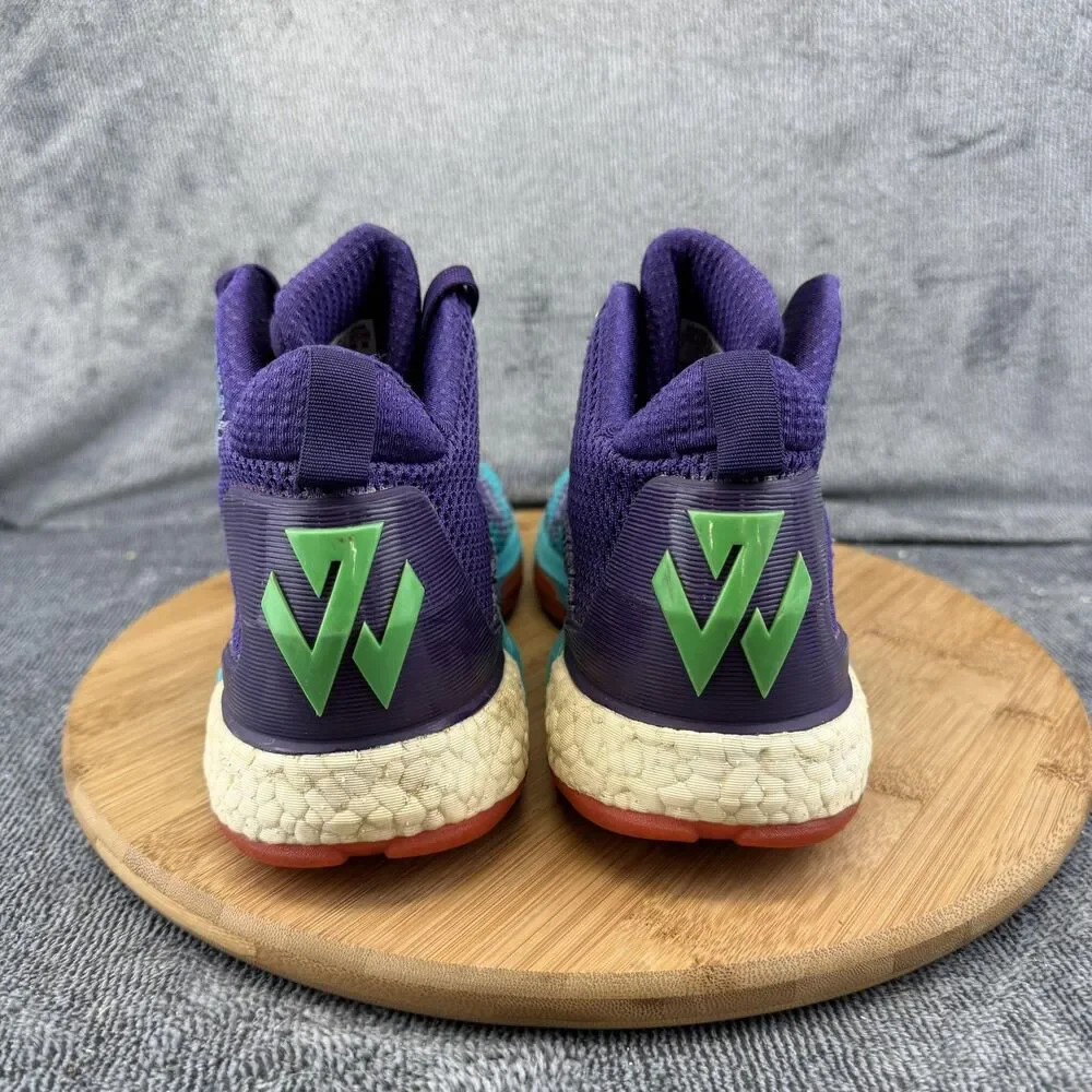 Adidas Crazylight Boost Shoes Mens Size 7 Purple Teal Basketball Sneakers AQ8550